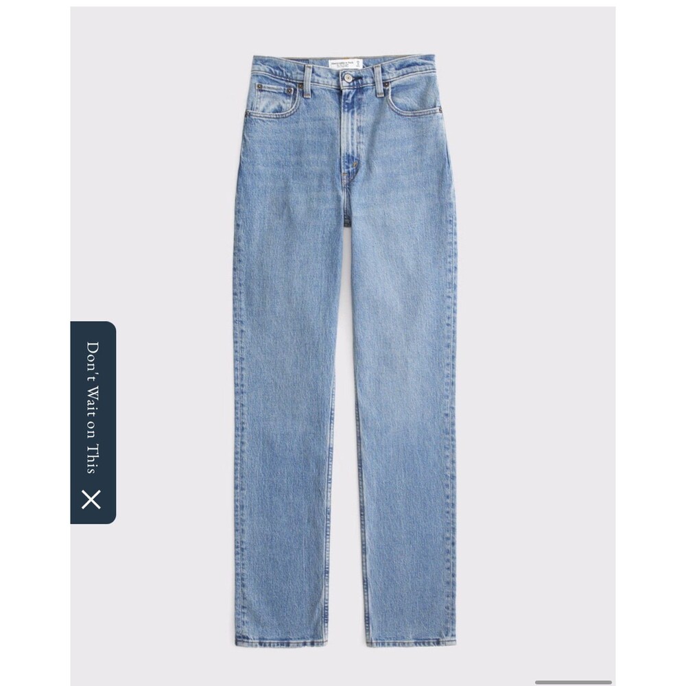 Abercrombie & Fitch Women's 90s Straight Ultra High Rise Jeans - Light Blue